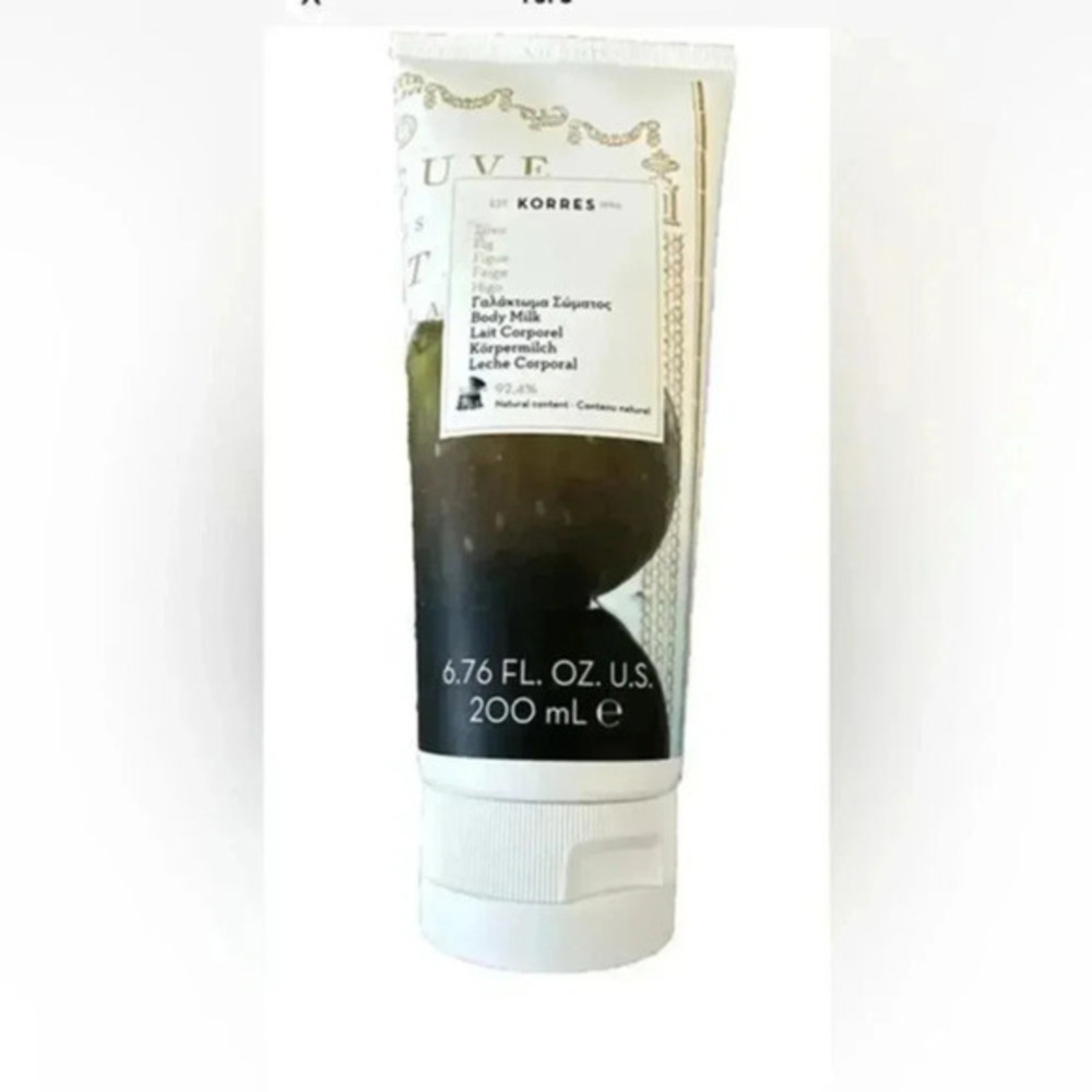Korres Fig Body Milk 92.4% Natural Content 6.76 oz / 200 ml- New